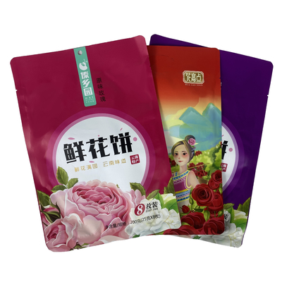 High Quality Self-Sealing Aluminium Foil Zip Bags Resealable Food Packaging for Milk Jelly Canned Food Dried Fruit Snacks Stand