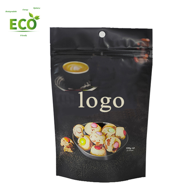 Custom Printing  Smell Proof Stand up Packaging Pouch With Zipper Good Sealing  Matte Black Packaging Bag for Cookies