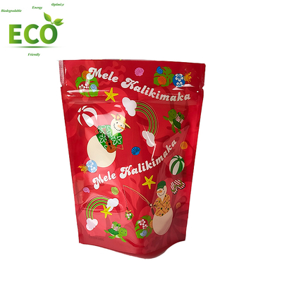 Christmas Custom Design PE Food Grade Mylar Bags Packaging Bags Smell Proof Stand up Packaging Pouch