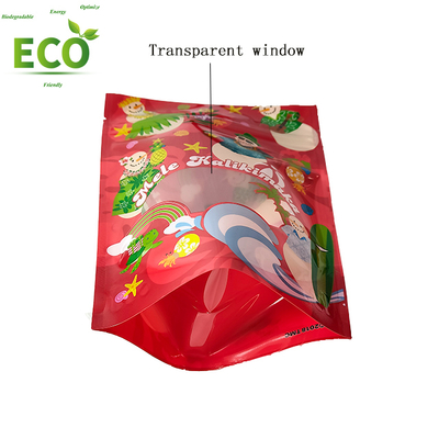 Christmas Custom Design PE Food Grade Mylar Bags Packaging Bags Smell Proof Stand up Packaging Pouch