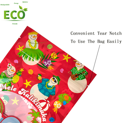 Christmas Custom Design PE Food Grade Mylar Bags Packaging Bags Smell Proof Stand up Packaging Pouch