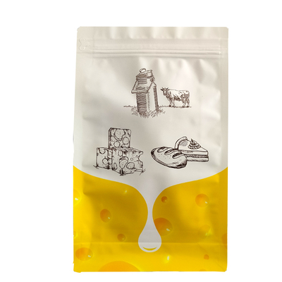 ECO Safety Children's Zipper Food Bag Food Grade Aluminum Foil Cheese Bag Customizable Eight Sided Sealed Zipper Bag
