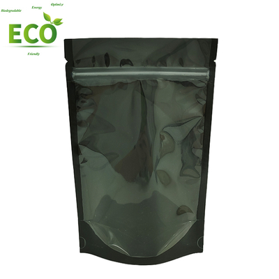 High Barrier Transparent Window Mylar Bags Smell Proof Stand up Packaging Pouch Resealable Zipper PE Tea Bags