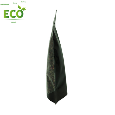 High Barrier Transparent Window Mylar Bags Smell Proof Stand up Packaging Pouch Resealable Zipper PE Tea Bags