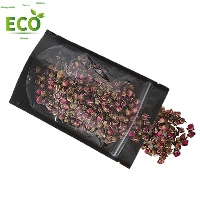 High Barrier Transparent Window Mylar Bags Smell Proof Stand up Packaging Pouch Resealable Zipper PE Tea Bags