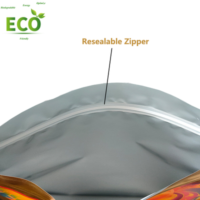Custom Food Grade Stand up Pouch Mylar Bags With Heat Sealing for Snack Foods Tea Recyclable Plastic Packing Custom Logo