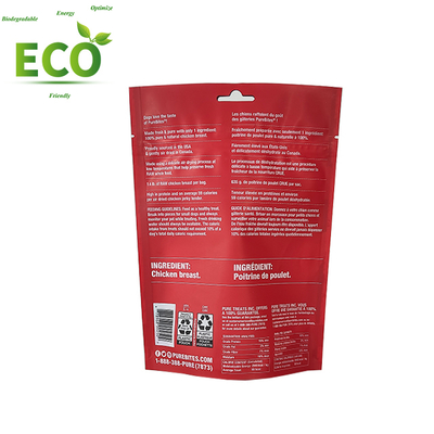 Custom Printing Eco Friendly Biodegrad Doypack Mylar Stand up Pouch Bag Resealable Zipper Snack Bag for Pets Dry Food Bag