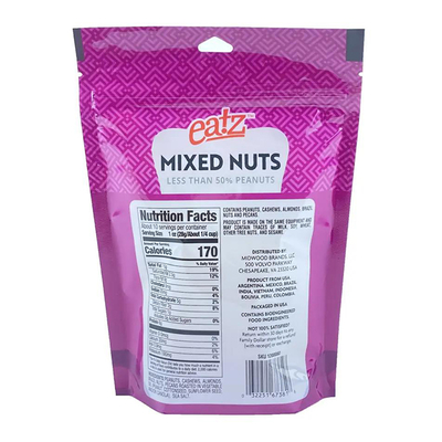 Wholesale Price Top Zipper HDPE Bag Clear Plastic Bag Biodegradable Stand up Pouch for Nuts
