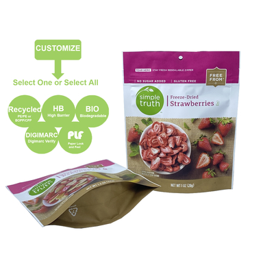Eco Food Packaging Bag Soft Touch Matte Oil Surface Doy Pack Food Grade Bags for Nuts Food Packaging Aluminum Plastic Bags DDP
