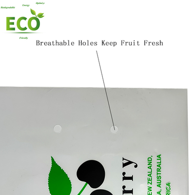 Opp Customized Logo Plastic Bag With Preserved Permeable Hole Cherry Fresh Fruit and Vegetables Packaging Bag