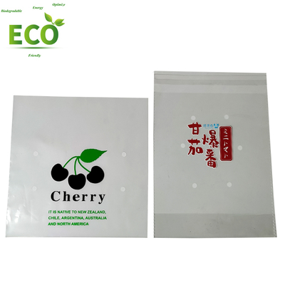 Opp Customized Logo Plastic Bag With Preserved Permeable Hole Cherry Fresh Fruit and Vegetables Packaging Bag
