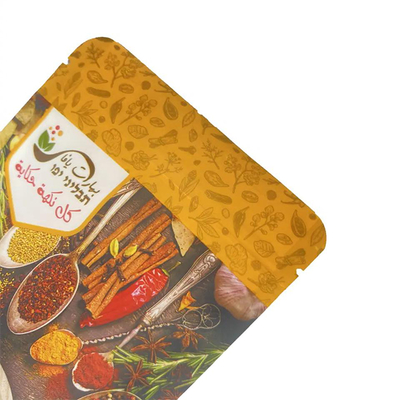 High Barrier Clear Window 100g 250g 500g Zipper Closure Powder Commercial Frosted Spice Bags for Seasoning
