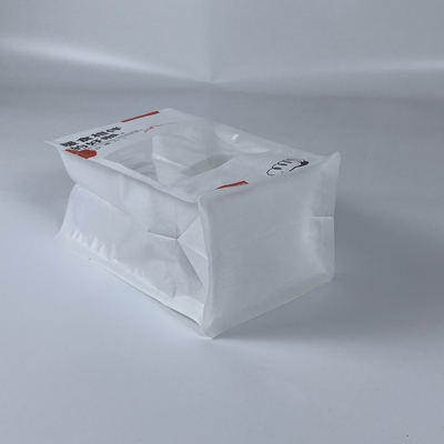 Hot Sale Bread Bag With Clear Window Resealable Stand up Zip Lock Snacks Dried Fruit Packaging Bag Paper Bag White Kraft
