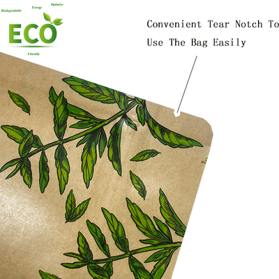 Custom Capacities and Logo Kraft Paper Bag With Window and Zipper Manufacturer for Food Nut Flour Tea Rice Powder Cookies