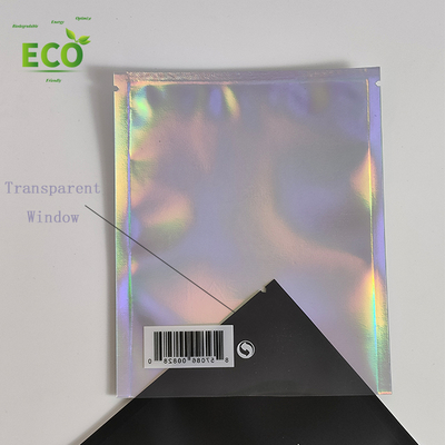 Custom Printed Holographic Packaging Pouch Bag with Clear Window Effective for Disposable Cosmetics like Lotion