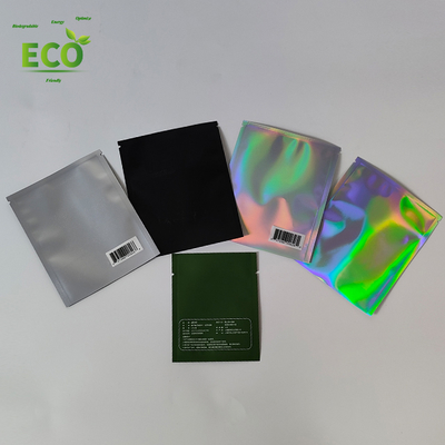 Custom Printed Holographic 3-Side Seal Mylar Bags Disposable Cosmetics Packaging with Good Seal Security Feature-DDP USA