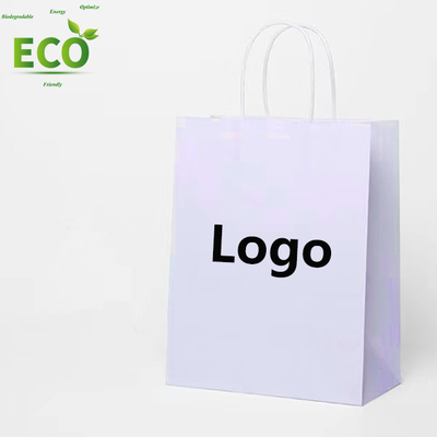 Custom Printing Biodegradable Restaurant Personalised Gift Twisted Handles Shipping Bag Brown and White Kraft Paper Bag