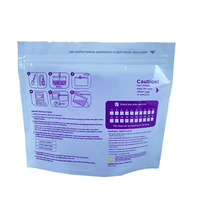 Wholesale Customizable Microwave Steam Heating Stand Pouch Fast Food Meat Rice Noodle Recyclable PET Bag Packaging Milk Jelly