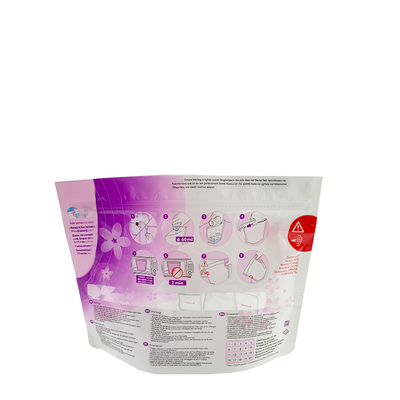 Custom Printed Reusable Microwave Steam Sterilizer Bag Stand-Up Pouch Zipper Security Feature Colorful Baby Bottle Steriliser