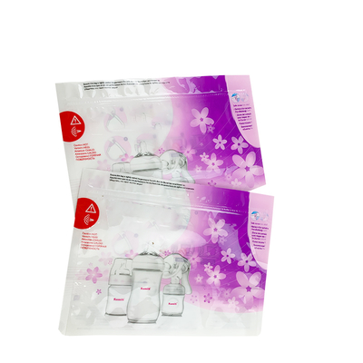 Custom Printed Reusable Microwave Steam Sterilizer Bag Stand-Up Pouch Zipper Security Feature Colorful Baby Bottle Steriliser
