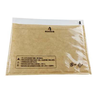 Custom Printed Logo Brown Window Paper Bag Food Grade Microwave Bag Gravure Printing Surface Microwave Safe Meat Pasta Heating