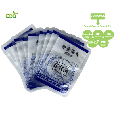 Eco-Friendly Custom Printed Mylar Bags 3-Side Poly with Zip Lock and Frosted Plastic Zipper for Milk and Jelly Packaging