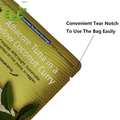 Small Batch Custom Printing Food Grade Sealable and Leak Proof Polyester Film Bag Standing Food Bag Curry Bag