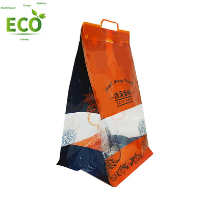Hot Selling Custom Orange PE 8 Side Seal Bag 500g Super Strong Odor Proof Stand for Fruits Vegetables Secure for Sushi Custom