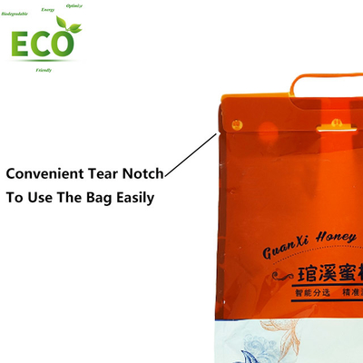 Hot Selling Custom Orange PE 8 Side Seal Bag 500g Super Strong Odor Proof Stand for Fruits Vegetables Secure for Sushi Custom
