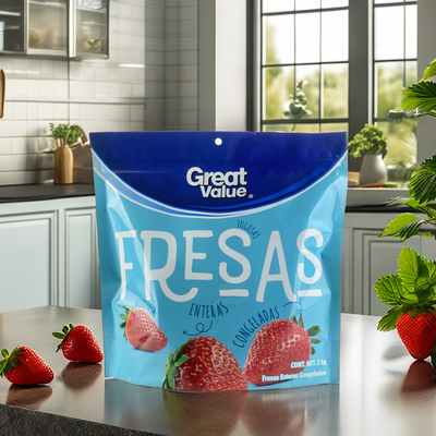 Custom Designed Matte Snack Stand Pouch Food Grade Reusable Resealable Plastic Freeze Dried Fruit Natural Blueberry Packaging