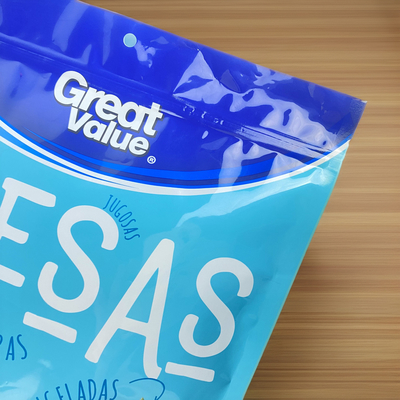 Custom Designed Matte Snack Stand Pouch Food Grade Reusable Resealable Plastic Freeze Dried Fruit Natural Blueberry Packaging
