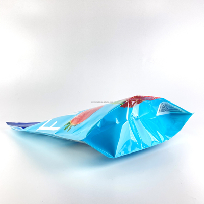 Custom Designed Matte Snack Stand Pouch Food Grade Reusable Resealable Plastic Freeze Dried Fruit Natural Blueberry Packaging