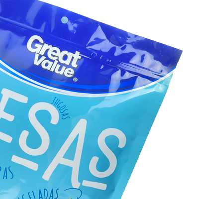Custom Designed Matte Snack Stand Pouch Food Grade Reusable Resealable Plastic Freeze Dried Fruit Natural Blueberry Packaging